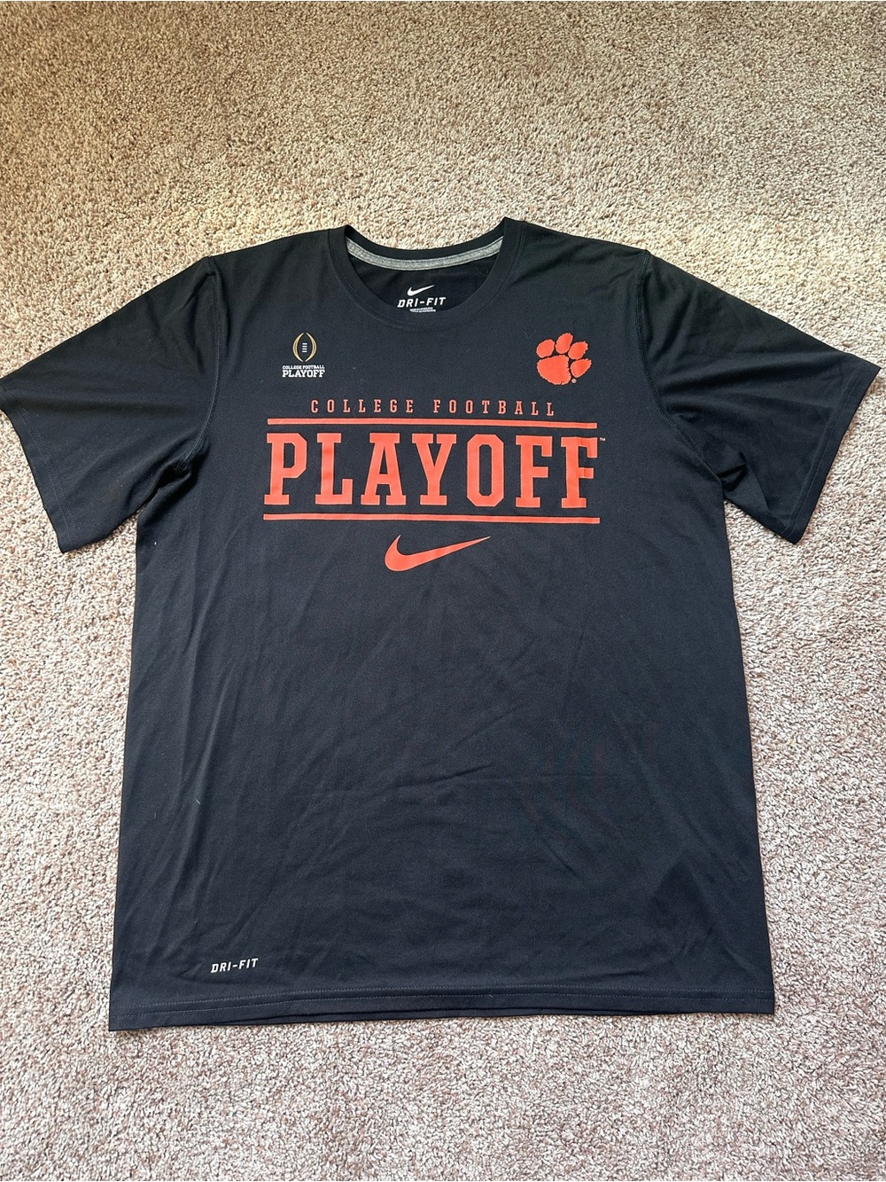 Nike Clemson Tigers Black College Football Playoff Dri-Fit Shirt Men’s Large
